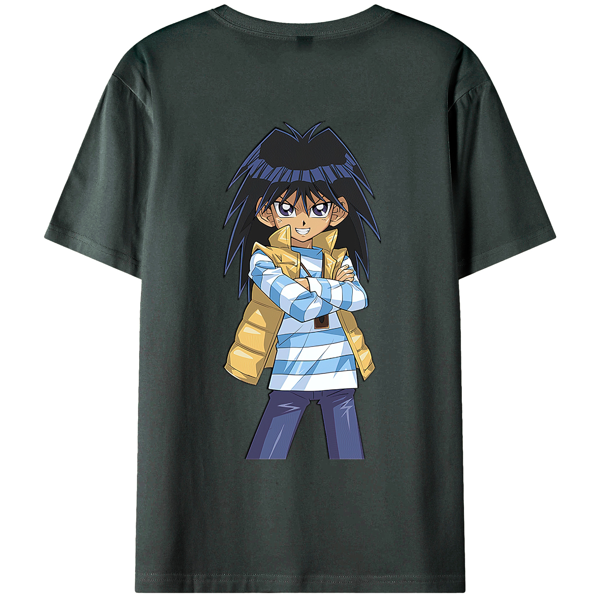 （画像用） 遊☆戯☆王 Yu-Gi-Oh! 綿100％ メンズ半袖Tシャツ（バックプリント） 通気性